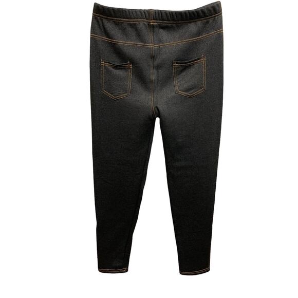 XL Ming Hui Women's New Fleece Lined Denim Look Leggings Jeggings - Picture 7 of 9
